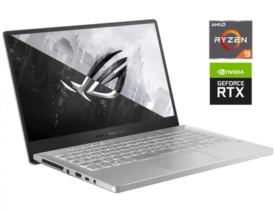 Ігровий ультрабук Б-клас Asus ROG Zephyrus G14 GA401IV / 14" (1920x1080) IPS / AMD Ryzen 9 4900HS (8 (16) ядер по 3.0 - 4.3 GHz) / 16 GB DDR4 / 1000 GB SSD NVMe / nVidia GeForce RTX 2060 Max-Q, 6 GB GDDR6, 192-bit б/в