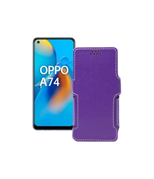Чохол-книжка з екошкіри для телефону OPPO A74 Фіолетовий