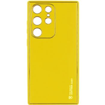 Кожаный чехол Xshield для Samsung Galaxy S24 Ultra (Желтый / Yellow) (186735)