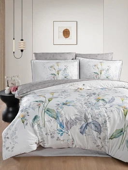Постільна білизна євро розмір La Romano Premium Satin Tunar Grey