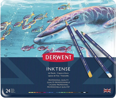 Набір кольорових олівців Derwent Ink Tense з чорнилом 24 шт (5028252187046)