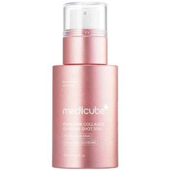 Регенеруюча сироватка з полінуклеотидами, екзосомами та спікулами Medicube Pink Collagen ExosomeShot 7500, 30 мл