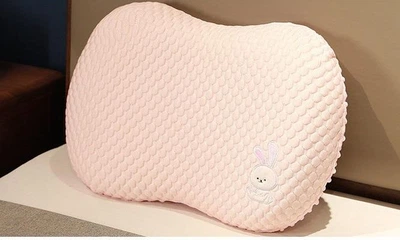 Подушка ортопедическая овальная Memory foam "Зайчик" 35х55х9/7 розовый