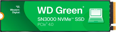 SSD диск Western Digital Green SN3000 500GB M.2 2280 NVMe PCIe 4.0 x4 3D NAND QLC (WDS500G4G0E)