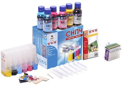 Система НПЧ WWM Epson Stylus Photo T50/T59/TX650/T659 з чіпами + чорнило E82 (6x100 г) (IS.0242)