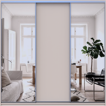 Шафа купе Doros Сіті Лайт Кашемір 1 ДСП / 2 дзеркала 225х60х225 см (80736380)