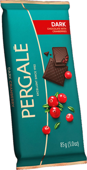 Темний шоколад Pergale з шматочками Журавлини 85 г (4770179994757_2)