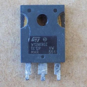 Транзистор STW12NK80Z ( W12NK80Z ) оригинал демонтаж, TO247 б/у