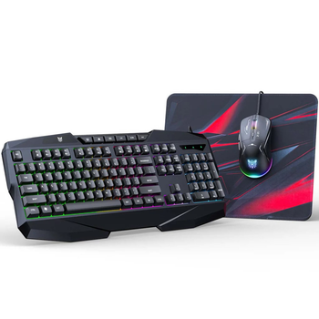 Игровой комплект Onikuma TZ3006 3 в 1 с RGB-подсветкой |1,35 м+1,35 м| Черный