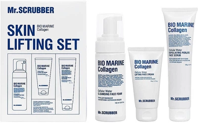 Подарочный набор - Mr.Scrubber Bio Marine Collagen Skin Lifting Set (foam/150ml + cr/50g + scr/100g) (1458054-34213454)