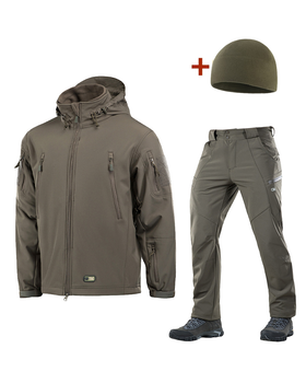 Зимова Форма M-Tac SoftShell Куртка з підстібкою та Штані + ПОДАРОК ​​Шапка олива розмір XL