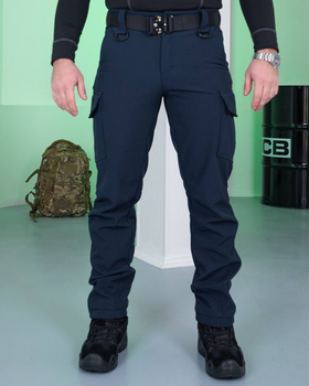 Утеплені Штани Softshell на флісі темно-сині розмір 2XS