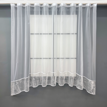 Кухонна арка VR-Textil № 000к шифон з жакардом білий 280х170 см (51-223)