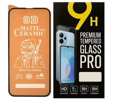 Противоударная защитная пленка Ceramics 9D для Apple iPhone 16e с черной рамкой, матовая