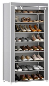 Stojak na buty LEAN 8 - Poziomowy Osłona Pyłoszczelna 140 x 60 x 30 cm Szary (5905991031000)