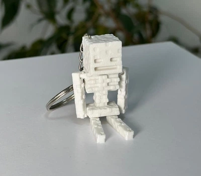 Брелок на ключі білий скелет з гри minecraft 6 см