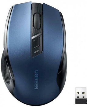 Беспроводная мышь UGREEN Ergonomic Wireless Mouse MU006 2.4 GHz&BT Blue (25753)