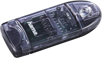 Czytnik kart Hama USB 3.0 SD / microSD Dark Grey (4047443439314)