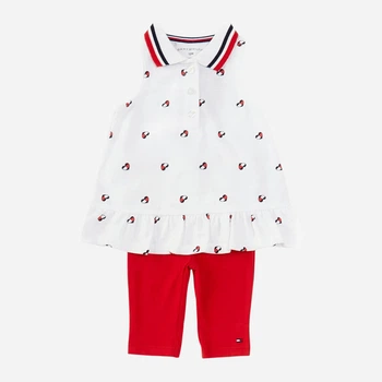 Дитячий літній комплект (туніка + лосини) для дівчинки Tommy Hilfiger 78231968 74 см Білий/Червоний (1159815046)