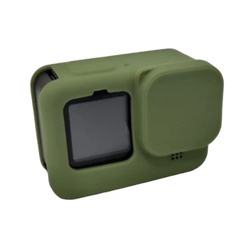 Чохол захисний силіконовий камуфляжний ОЛИВА для GoPro Hero Black 13/12/11/10/9 бампер кейс для захисту та маскування хакі зелений (84901)