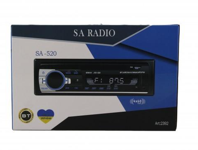 Автомагнитола с Bluetooth, 1DIN, MP3-SA-520 ISO / Магнитола с LED подсветкой в авто / Магнитофон в машину