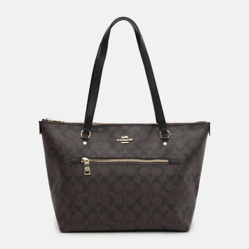 Сумка шопер жіноча з натуральної шкіри Coach Gallery Tote BG-COA-41 Коричнева (193971357454)