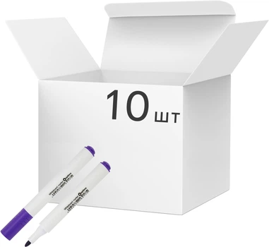 Набір маркерів для дощок трикутних Optima 2 мм Фіолетових 10 шт (O16217)