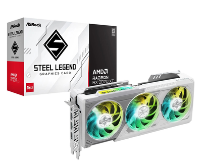 Відеокарта ASRock Radeon RX 9070 XT Steel Legend 16GB GDDR6 (RX9070XT SL 16G) EU