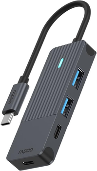 Hub USB Rapoo 2 x USB-C + 2 x USB-A 3.0 Black (6940056114181)