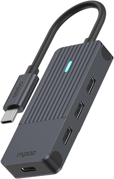 Hub USB Rapoo 4 x USB-C 3.0 Black (6940056114174)