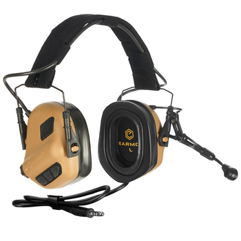 Активные защитные наушники Earmor M32 PLUS (CB) SNR/NRR 22 дБ, 2 x AAA, с микрофоном, Coyot (M32PLUS-CB)