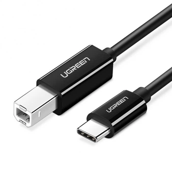 Кабель для принтера UGREEN US241 USB-C to USB 2.0 Print Cable 2m Black (50446)
