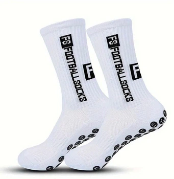 Футбольные тренировочные носки FS с антискользящим покрытием размер 39-45, Белые