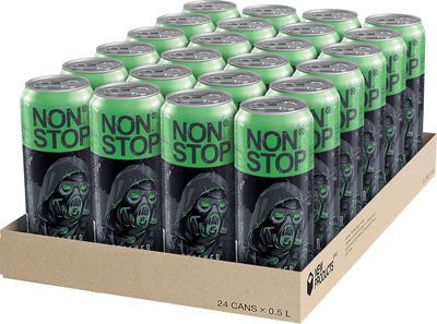 Упаковка напою безалкогольного енергетичного Non Stop Stalker Green Сильногазований 0.5 л х 24 шт (4820252124837_1)