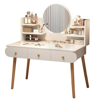 Туалетний столик LEAN Toys косметичний з дзеркалом три шухляди 100 x 40 x 120 см білий (5905991063018)