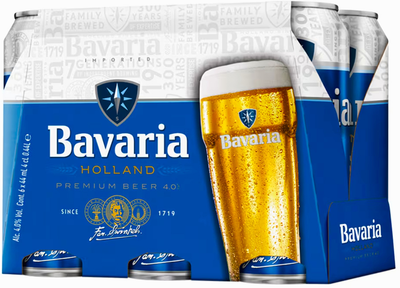 Упаковка пива Bavaria Holland Premium Мультипак светлое фильтрованное 4% 0.44 л x 6 шт (8714800049801)