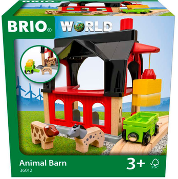 Ігровий набір Brio World Сарай для тварин з возом сіна 63601200 (7312350360127)