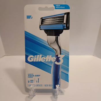 Бритва для чоловіків Gillette3 з 1 ручкою та 2 змінними картриджами