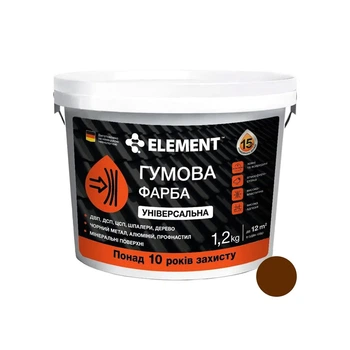 Краска резиновая универсальная Element RAL 8017 коричневая 1,2 кг