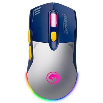 Беспроводная игровая компьютерная мышь Marvo M803W WB RGB подсветка 7 кнопок USB 2.4G Синий/Белый