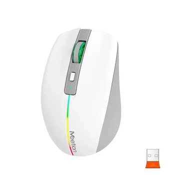 Беспроводная игровая компьютерная мышь Mееtion BTM002 RGB 1000-1200-1600 dpi 6 кнопок USB 2.4G Белый