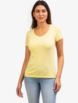 Футболка бавовняна жіноча U. S. Polo Assn 212201-PO00A(SUNSHINE) S Жовта (786660288438)