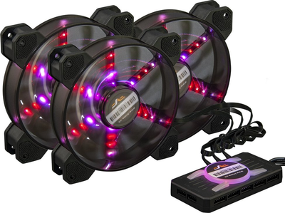 Набір вентиляторів (3pcs Pack) Frime IRISFLICKERKIT RGB, 120mm