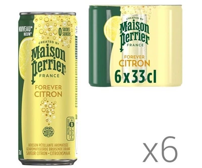 Упаковка минеральной газировки со вкусом Лимона без сахара Maison Perrier Lemon ж/б 6 шт. х 0,33 л