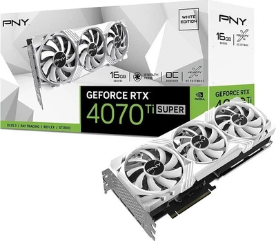 Відеокарта PNY GeForce RTX 4070 TI Super 16GB Verto Triple Fan OC White (VCG4070TS16TFWXPB1-O)