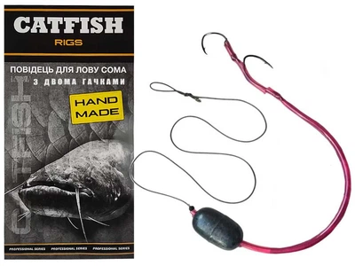 Плаваючий повідець Проф Монтаж Catfish для лову сома з 2 гачками