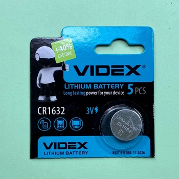 Батарейка 3V CR1632 VIDEX Lithium литиевая