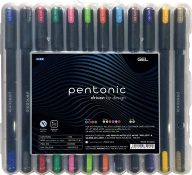 Набор ручек гелевых Linc Pentonic PVC бокс 0.6 мм 12 цветов