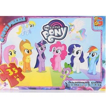 Детский пазл "My little PONY" MLP013 плакат 35 элементов G-Toys MLP013