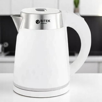 Электрочайник с защитой от перегрева Bitek BT с LED подсветкой 2 л чайник электрический 2000 Вт Белый (I397)